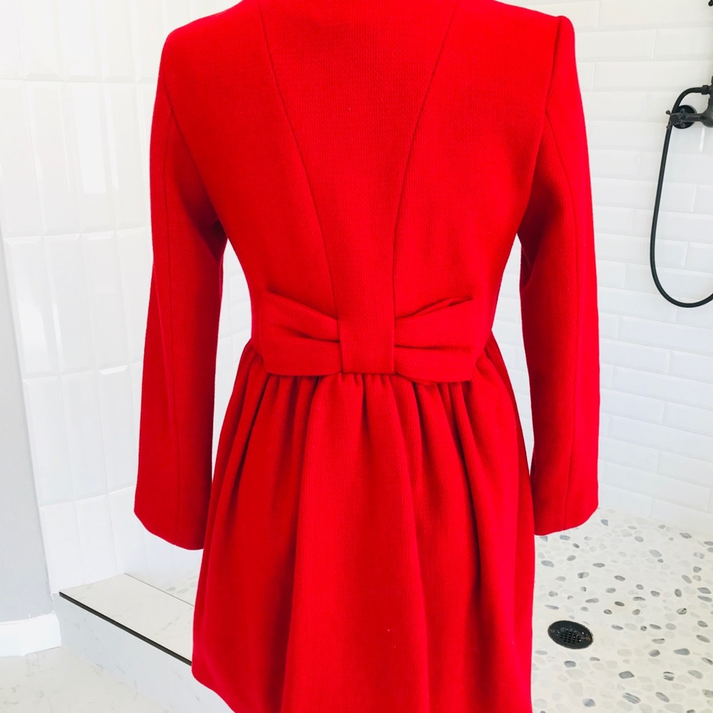 ELIZA J Snap button wool coat red Sz xs VGUC